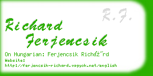 richard ferjencsik business card